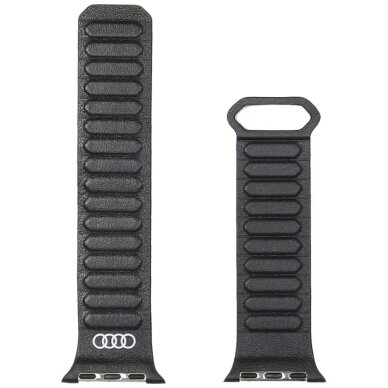 Apple Watch 40 / 41 / 42 mm Audi logotipuotas natūralios odos magnetinis dirželis – juodas 2 Apple Watch 40 / 41 / 42 mm Audi logotipuotas natūralios odos magnetinis dirželis – juodas 2