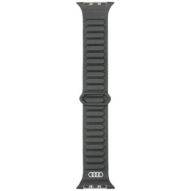 Apple Watch 44 / 45 / 46 / 49 mm Audi logotipuotas dirbtinės odos magnetinis dirželis – juodas Apple Watch 44 / 45 / 46 / 49 mm Audi logotipuotas dirbtinės odos magnetinis dirželis – juodas