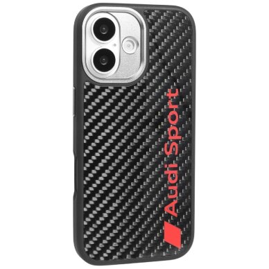 iPhone 17 dėklas Audi R8 Carbon Fiber, MagSafe – juodas 1