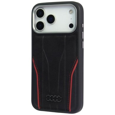iPhone 17 Pro dėklas Audi R8 Genuine Leather, MagSafe – juodas ir raudonas 2 iPhone 17 Pro dėklas Audi R8 Genuine Leather, MagSafe – juodas ir raudonas 2