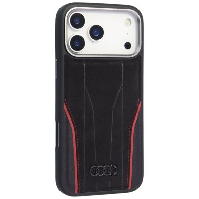 iPhone 17 Pro Max dėklas Audi R8 Genuine Leather, MagSafe – juodas ir raudonas 1 iPhone 17 Pro Max dėklas Audi R8 Genuine Leather, MagSafe – juodas ir raudonas 1