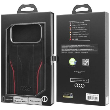 iPhone 17 Pro Max dėklas Audi R8 Genuine Leather, MagSafe – juodas ir raudonas 9 iPhone 17 Pro Max dėklas Audi R8 Genuine Leather, MagSafe – juodas ir raudonas 9
