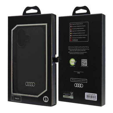 Audi Silikoninis Dėklas iPhone 16 6.1&quot; Juodas/Juodas hardcase AU-LSRIP16-Q3/D1-BK 6
