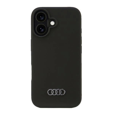 Audi Silikoninis Dėklas iPhone 16 6.1&quot; Juodas/Juodas hardcase AU-LSRIP16-Q3/D1-BK