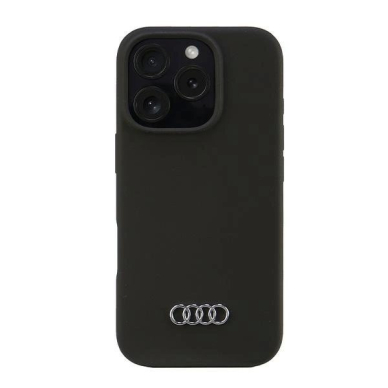 Audi Silikoninis Dėklas iPhone 16 Pro 6.3&quot; Juodas/Juodas hardcase AU-LSRIP16P-Q3/D1-BK