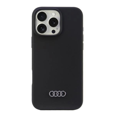 Audi Silikoninis Dėklas iPhone 16 Pro Max 6.9" Juodas/Juodas hardcase AU-LSRIP16PM-Q3/D1-BK