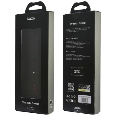 Apple Watch 40 / 41 / 42 mm Audi Sport Red Logo silikoninis dirželis – juodas 3 Apple Watch 40 / 41 / 42 mm Audi Sport Red Logo silikoninis dirželis – juodas 3