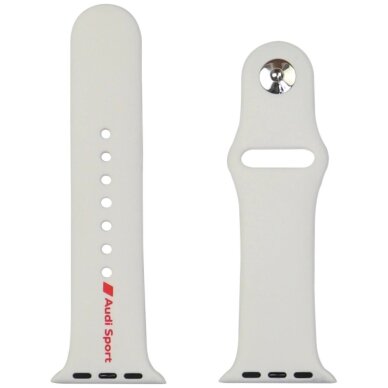 Apple Watch 40 / 41 / 42 mm Audi Sport Red Logo silikoninis dirželis – baltas 2
