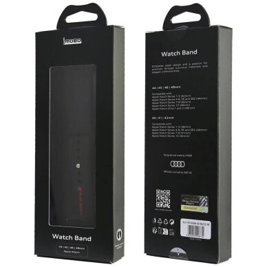 Apple Watch 44 / 45 / 46 / 49 mm Audi Sport Red Logo silikoninis dirželis – juodas 3 Apple Watch 44 / 45 / 46 / 49 mm Audi Sport Red Logo silikoninis dirželis – juodas 3