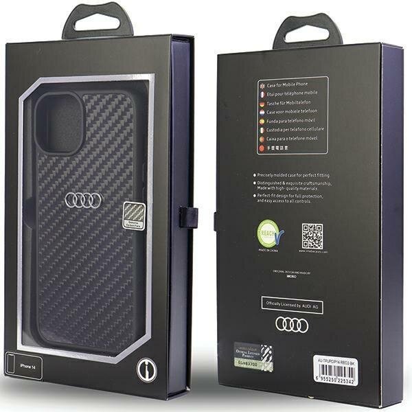 Dėklas Audi Carbon Fiber iPhone 14 Juodas AU-TPUPPCIP14-R8/D2-BK 2 Dėklas Audi Carbon Fiber iPhone 14 Juodas AU-TPUPPCIP14-R8/D2-BK 2