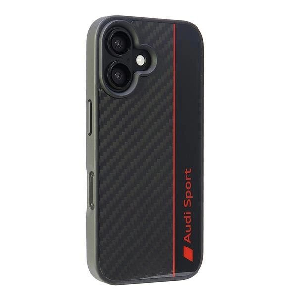 Audi Anglies pluošto Stripe Dėklas skirtas iPhone 16 6.1&quot; - Juodas 1