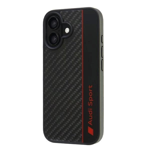 Audi Anglies pluošto Stripe Dėklas skirtas iPhone 16 6.1&quot; - Juodas 2