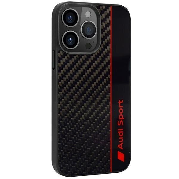 Dėklas Audi Carbon Fiber Stripe iPhone 13 Pro / 13 Juodas AUS-TPUPCIP13P-R8/D1-BK 1 Dėklas Audi Carbon Fiber Stripe iPhone 13 Pro / 13 Juodas AUS-TPUPCIP13P-R8/D1-BK 1