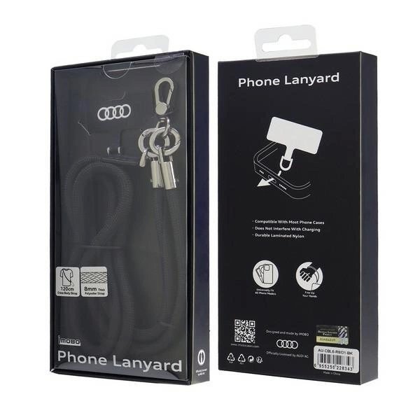 Universali virvelė Audi Crossbody 120 cm × 6 mm – juoda 2