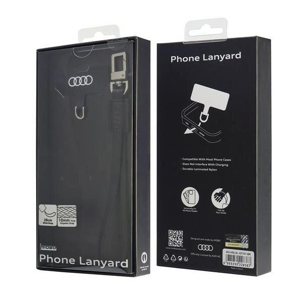 Odinė virvelė Audi Crossbody 28 cm × 10 mm – juoda 2 Odinė virvelė Audi Crossbody 28 cm × 10 mm – juoda 2