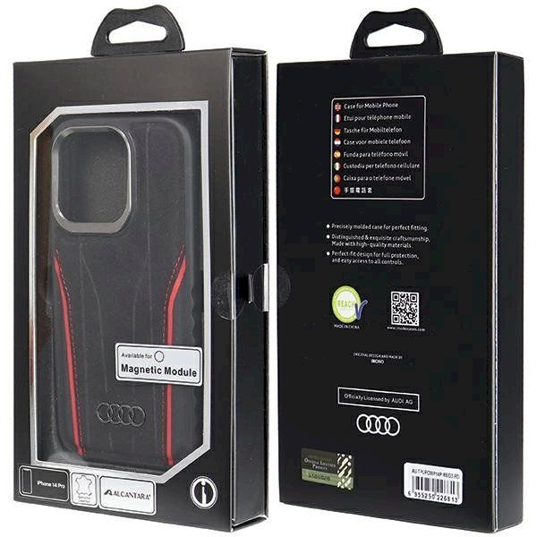 Audi Tikros odos Magsafe Dėklas iPhone 14 Pro - Juodas / Raudonas 7 Audi Tikros odos Magsafe Dėklas iPhone 14 Pro - Juodas / Raudonas 7