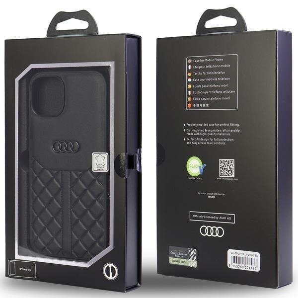 Dėklas Audi Genuine Leather iPhone 12/12 Pro Juodas AU-TPUPCIP12P-Q8/D1-BK 4 Dėklas Audi Genuine Leather iPhone 12/12 Pro Juodas AU-TPUPCIP12P-Q8/D1-BK 4