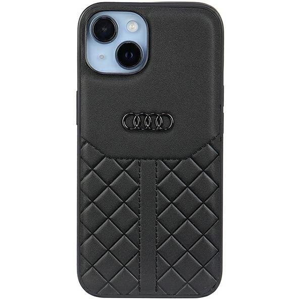 Dėklas Audi Genuine Leather iPhone 14 Juodas AU-TPUPPCIP14-Q8/D1-BK