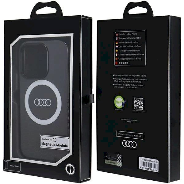 Originalus Audi dėklas IML Big Logo MagSafeiPhone 15 Pro - Juodas 6 Originalus Audi dėklas IML Big Logo MagSafeiPhone 15 Pro - Juodas 6