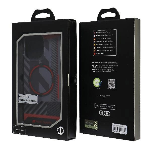 Audi IML Sport MagSafe Dėklas iPhone 14 Pro Max 6.7&quot; Juodas/Juodas hardcase AU-IMLMIP14PM-RSQ/D2-BK 6