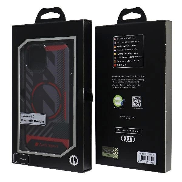 Audi IML Sport MagSafe Dėklas iPhone 15 / 14 / 13 6.1" Juodas/Juodas hardcase AU-IMLMIP15-RSQ/D2-BK 6 Audi IML Sport MagSafe Dėklas iPhone 15 / 14 / 13 6.1" Juodas/Juodas hardcase AU-IMLMIP15-RSQ/D2-BK 6