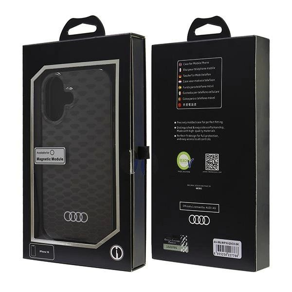 Audi IML Stitching Pattern MagSafe iPhone 16 6.1&quot; Juodas/Juodas hardcase AU-IMLMIP16-Q5/D3-BK 6