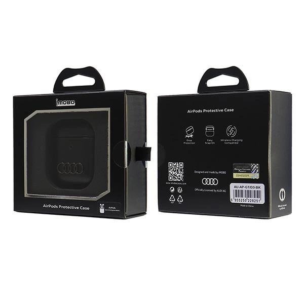 Audi Odinis Big Logo Dėklas skirtas AirPods 1 / 2 - Juodas 5 Audi Odinis Big Logo Dėklas skirtas AirPods 1 / 2 - Juodas 5