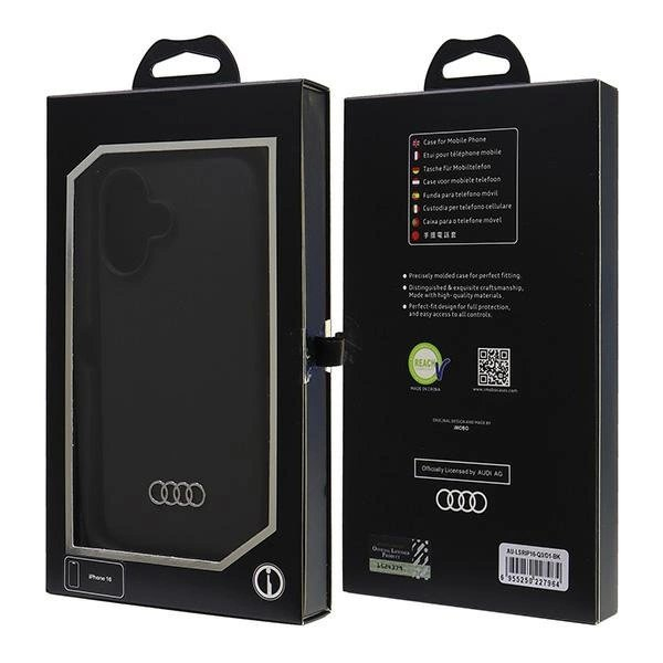Audi Silikoninis Dėklas iPhone 16 6.1&quot; Juodas/Juodas hardcase AU-LSRIP16-Q3/D1-BK 6