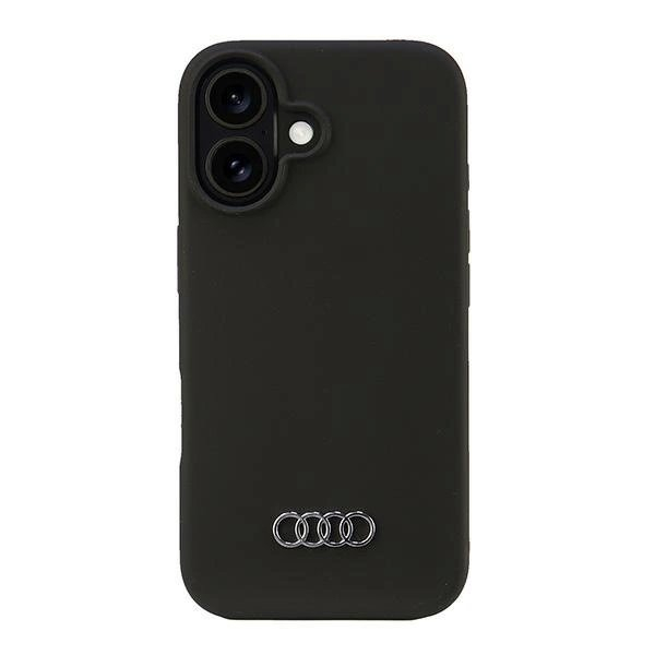Audi Silikoninis Dėklas iPhone 16 6.1&quot; Juodas/Juodas hardcase AU-LSRIP16-Q3/D1-BK