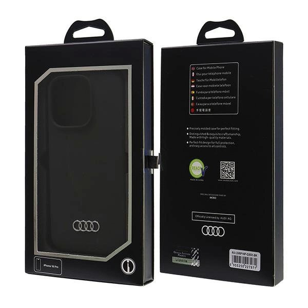 Audi Silikoninis Dėklas iPhone 16 Pro 6.3" Juodas/Juodas hardcase AU-LSRIP16P-Q3/D1-BK 6 Audi Silikoninis Dėklas iPhone 16 Pro 6.3" Juodas/Juodas hardcase AU-LSRIP16P-Q3/D1-BK 6