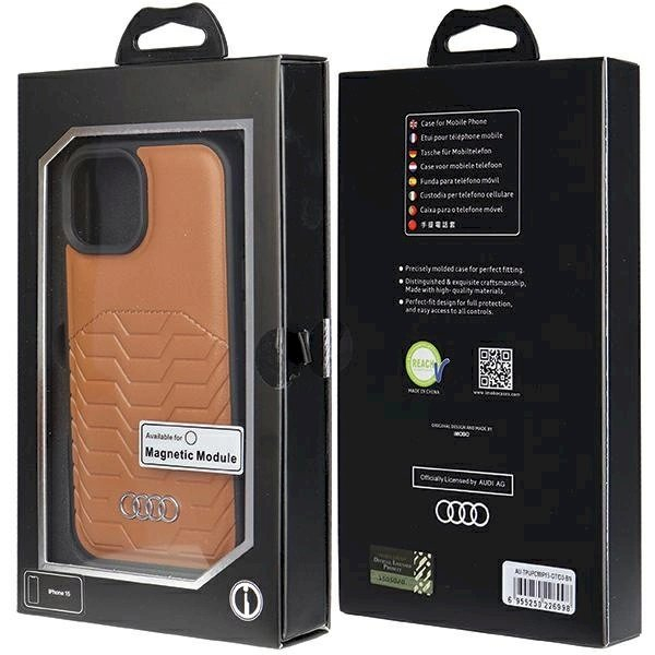 Audi Dirbtinės odos MagSafe dėklas iPhone 15 / 14 / 13 - Rudas 6 Audi Dirbtinės odos MagSafe dėklas iPhone 15 / 14 / 13 - Rudas 6