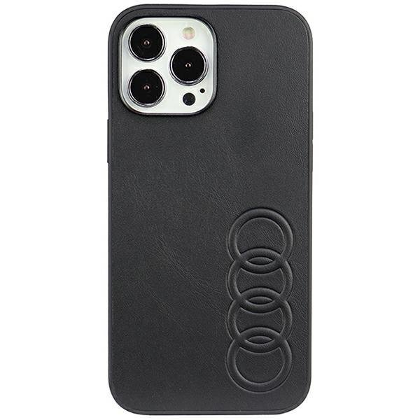 Dėklas Audi Synthetic Leather iPhone 13 Pro Max Juodas AU-TPUPPCIP13PM-TT/D1-BK