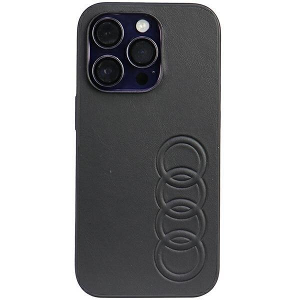Dėklas Audi Synthetic Leather iPhone 14 Pro Juodas AU-TPUPPCIP14P-TT/D1-BK Dėklas Audi Synthetic Leather iPhone 14 Pro Juodas AU-TPUPPCIP14P-TT/D1-BK