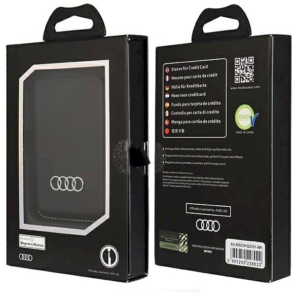 Audi Synthetic Leather magnetic wallet compatibleMagSafe - Juodas 6 Audi Synthetic Leather magnetic wallet compatibleMagSafe - Juodas 6