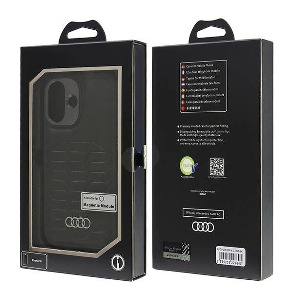 Audi Synthetic Odinis MagSafe iPhone 16 6.1&quot; Juodas/Juodas hardcase AU-TPUPCMIP16-GT/D3-BK 6