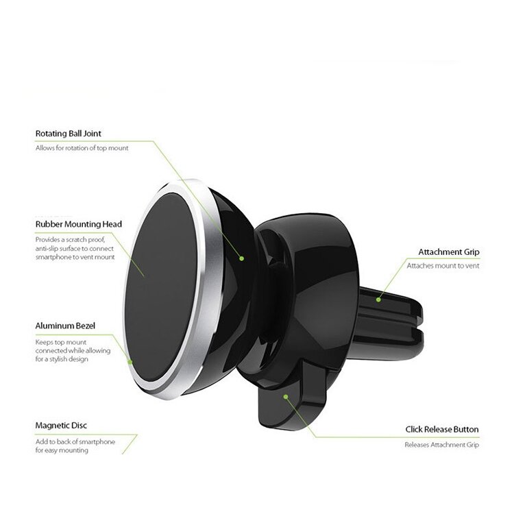 Automobilinis Universalus telefono laikiklis CPH-26, tvirtinamas ant ventiliacijos grotelių, magnetinis Automobilinis Universalus telefono laikiklis CPH-26, tvirtinamas ant ventiliacijos grotelių, magnetinis