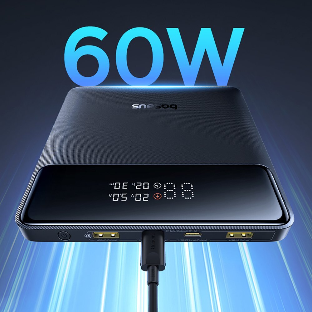 Išorinė baterija Baseus Blade H1 20000 mAh 100 W su ekranu – juoda 14 Išorinė baterija Baseus Blade H1 20000 mAh 100 W su ekranu – juoda 14