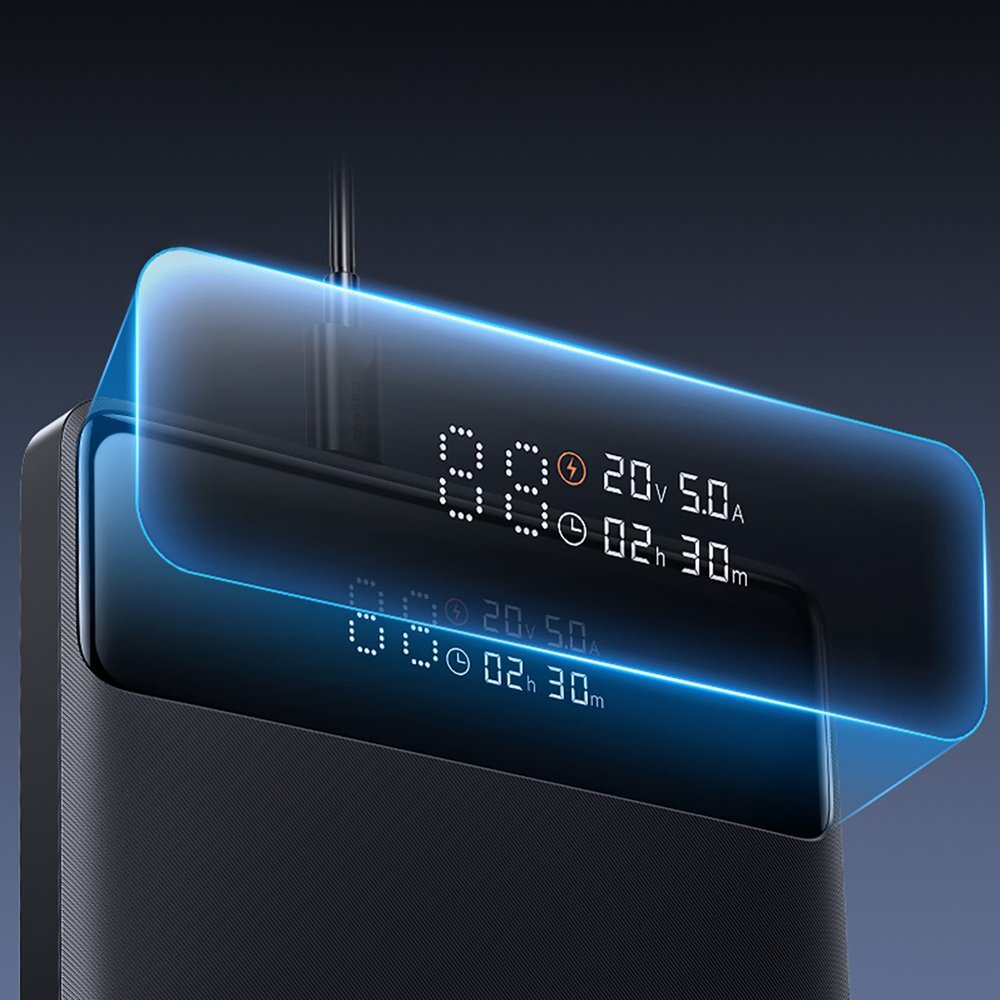 Išorinė baterija Baseus Blade H1 20000 mAh 100 W su ekranu – juoda 15
