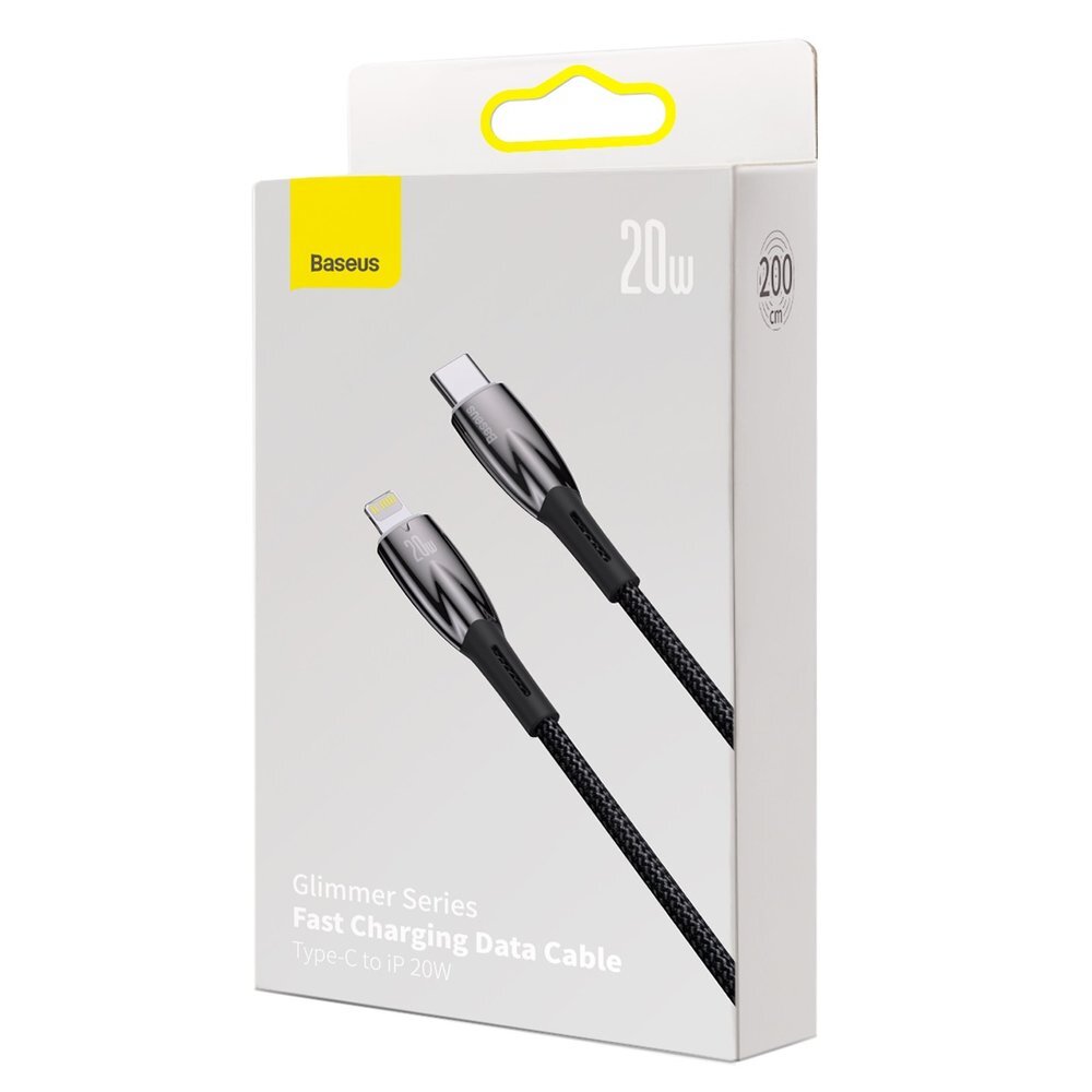 Krovimo kabelis Baseus CADH000101 Lightning – USB-C PD 20 W 480 Mb/s 2 m – juodas 5