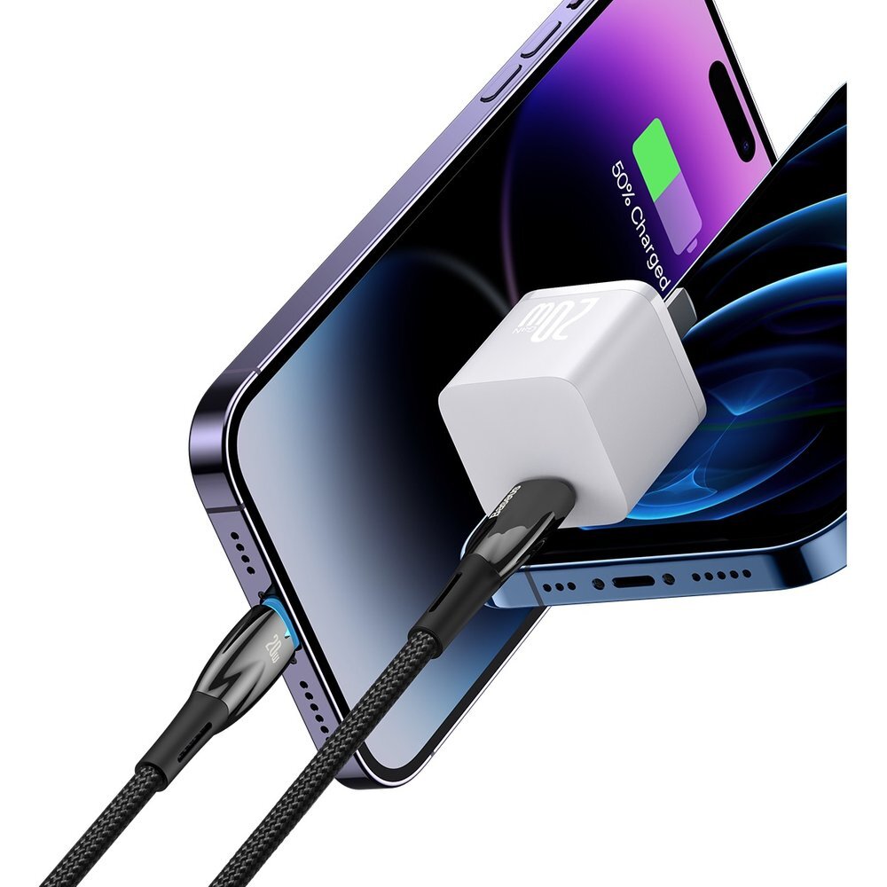 Krovimo kabelis Baseus CADH000101 Lightning – USB-C PD 20 W 480 Mb/s 2 m – juodas 7 Krovimo kabelis Baseus CADH000101 Lightning – USB-C PD 20 W 480 Mb/s 2 m – juodas 7