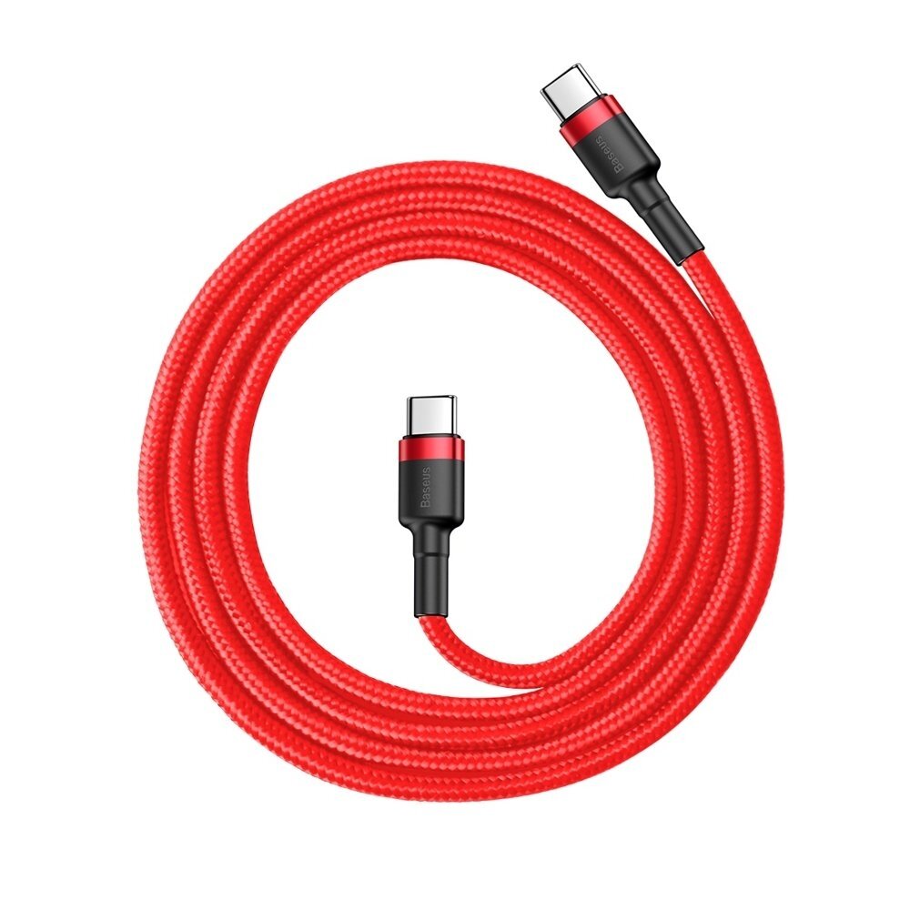 Kabelis Baseus Cafule Cable Durable Nylon Braided Wire Usb-C Pd / Usb-C Pd Pd2.0 60W 20V 3A Qc3.0 1M raudonas 1 Kabelis Baseus Cafule Cable Durable Nylon Braided Wire Usb-C Pd / Usb-C Pd Pd2.0 60W 20V 3A Qc3.0 1M raudonas 1