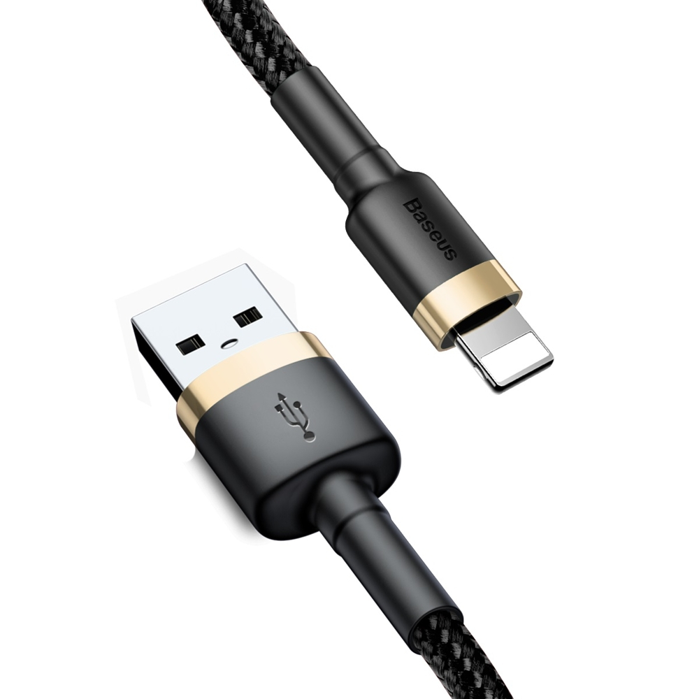 USB Kabelis Durable Nylon Braided Wire Usb / Lightning Qc3.0 1.5A 2M Juodas/auksinis (Calklf-Cv1) 3 USB Kabelis Durable Nylon Braided Wire Usb / Lightning Qc3.0 1.5A 2M Juodas/auksinis (Calklf-Cv1) 3