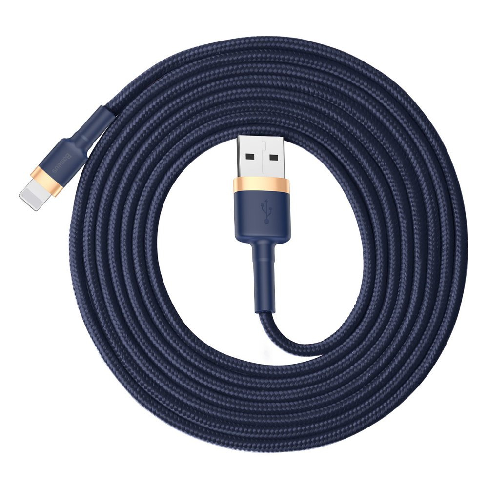 Nailoninis Pintas Kabelis Baseus Cafule Cable Durable USB / Lightning QC3.0 1.5A 2M Mėlynas (CALKLF-CV3) UGLX912 2 Nailoninis Pintas Kabelis Baseus Cafule Cable Durable USB / Lightning QC3.0 1.5A 2M Mėlynas (CALKLF-CV3) UGLX912 2