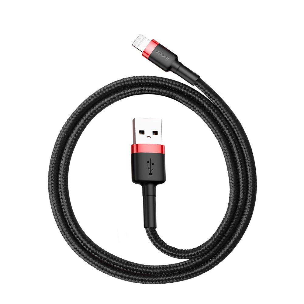 USB Kabelis Durable Nylon Braided Wire Usb / Lightning Qc3.0 2.4A 0,5M Juodas/raudonas (Calklf-A19) 5 USB Kabelis Durable Nylon Braided Wire Usb / Lightning Qc3.0 2.4A 0,5M Juodas/raudonas (Calklf-A19) 5