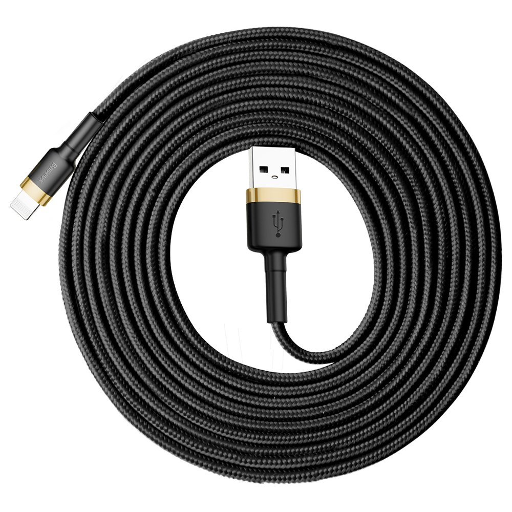 USB Kabelis Durable Nylon Braided Wire Usb / Lightning Qc3.0 2A 3M Juodas/auksinis (Calklf-Rv1) USB Kabelis Durable Nylon Braided Wire Usb / Lightning Qc3.0 2A 3M Juodas/auksinis (Calklf-Rv1)