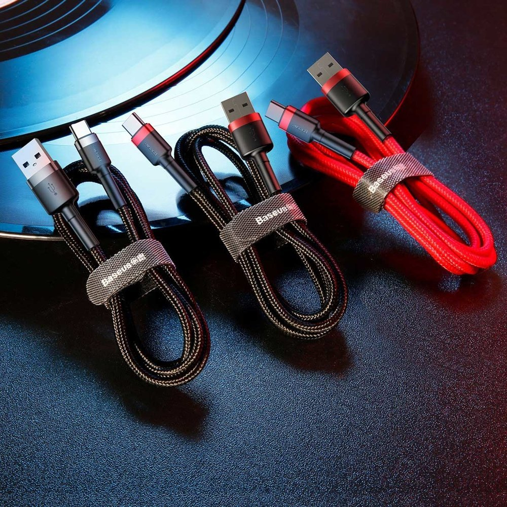 Baseus Cafule Cable Durable Nylon Braided Wire Usb / Usb-C Qc3.0 2A 2M Black-Red (Catklf-C91) Ex-Display  5 Baseus Cafule Cable Durable Nylon Braided Wire Usb / Usb-C Qc3.0 2A 2M Black-Red (Catklf-C91) Ex-Display  5