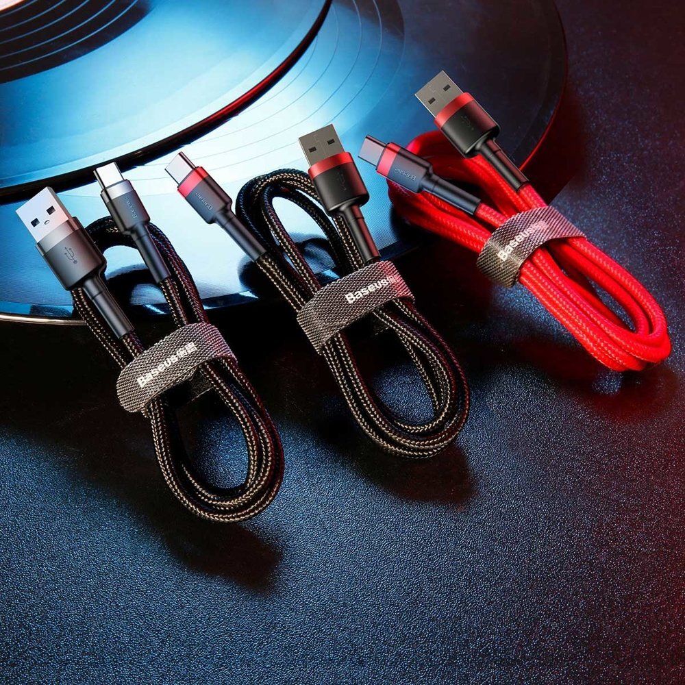 Baseus Cafule Cable Durable Nylon Braided Wire Usb / Usb-C Qc3.0 2A 2M Red (Catklf-C09) Ex-Display  5 Baseus Cafule Cable Durable Nylon Braided Wire Usb / Usb-C Qc3.0 2A 2M Red (Catklf-C09) Ex-Display  5