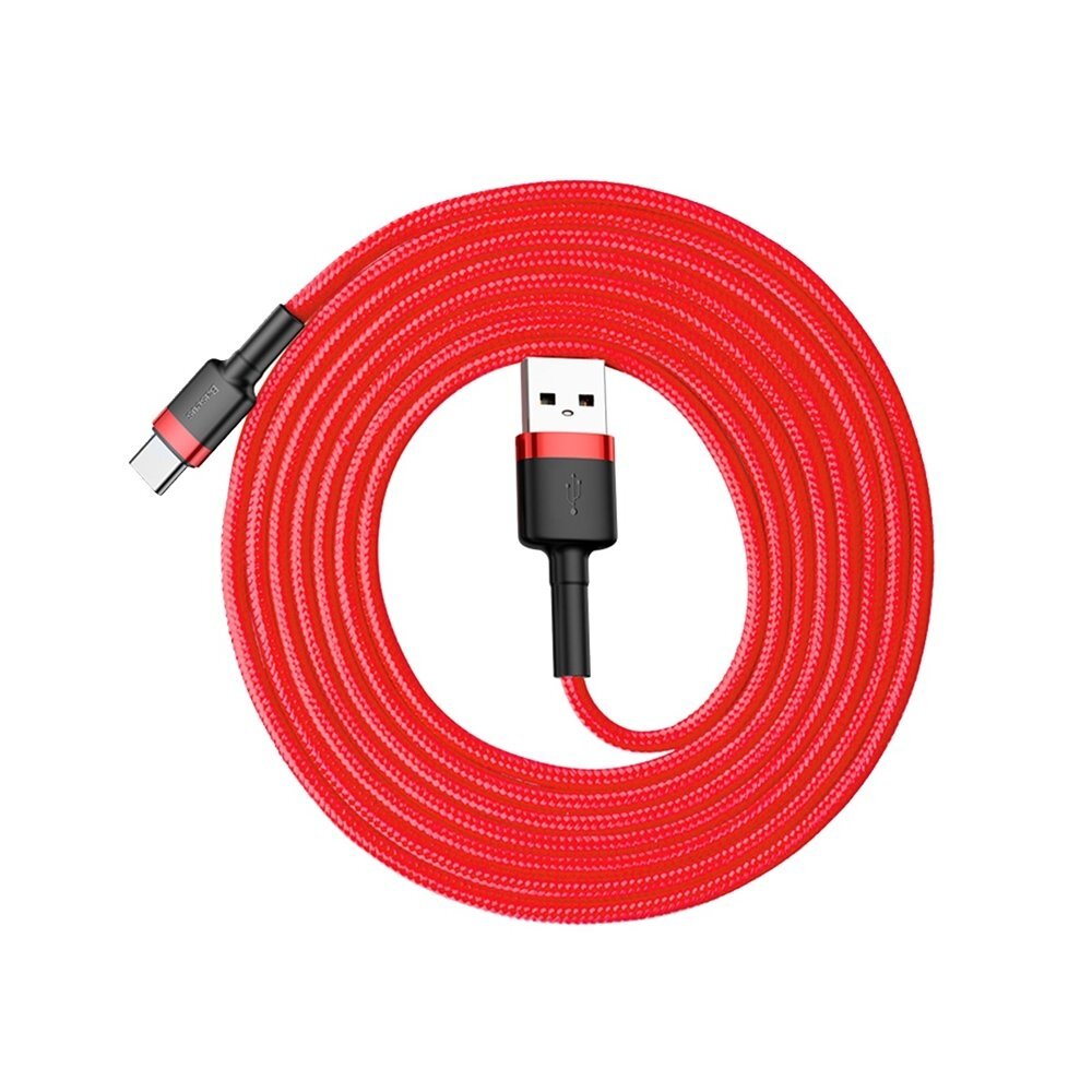 Baseus Cafule Cable Durable Nylon Braided Wire Usb / Usb-C Qc3.0 2A 2M Red (Catklf-C09) Ex-Display  7 Baseus Cafule Cable Durable Nylon Braided Wire Usb / Usb-C Qc3.0 2A 2M Red (Catklf-C09) Ex-Display  7