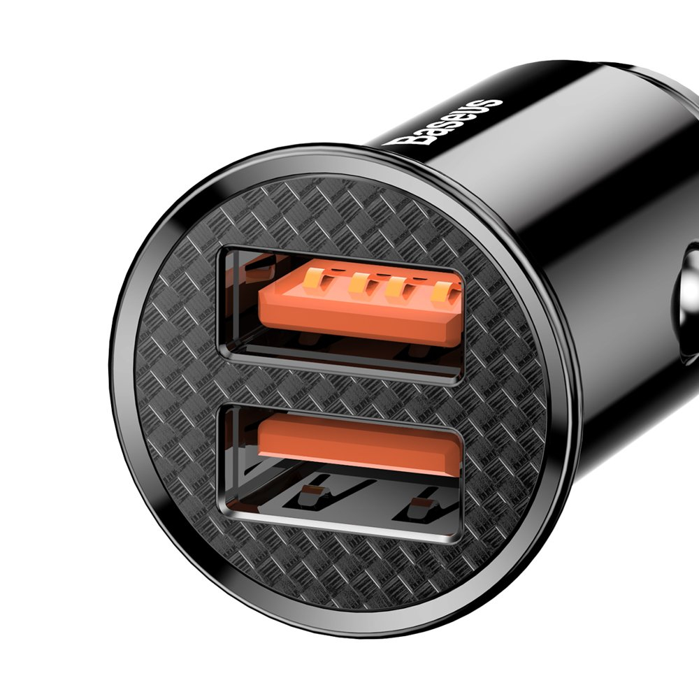 Automobilinis įkroviklis Baseus Circular Universal Smart Car Charger 2X Usb Qc3.0 Quick Charge 3.0 Scp Afc 30W juodas 4 Automobilinis įkroviklis Baseus Circular Universal Smart Car Charger 2X Usb Qc3.0 Quick Charge 3.0 Scp Afc 30W juodas 4