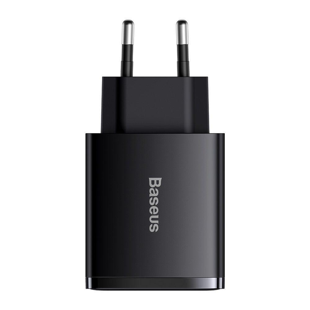 Kompaktinis Greitas Buitinis Įkroviklis Baseus Compact quick charger USB Type C / 2x USB 30W 3A Power Delivery Quick Charge Juodas (CCXJ-E01) 1 Kompaktinis Greitas Buitinis Įkroviklis Baseus Compact quick charger USB Type C / 2x USB 30W 3A Power Delivery Quick Charge Juodas (CCXJ-E01) 1